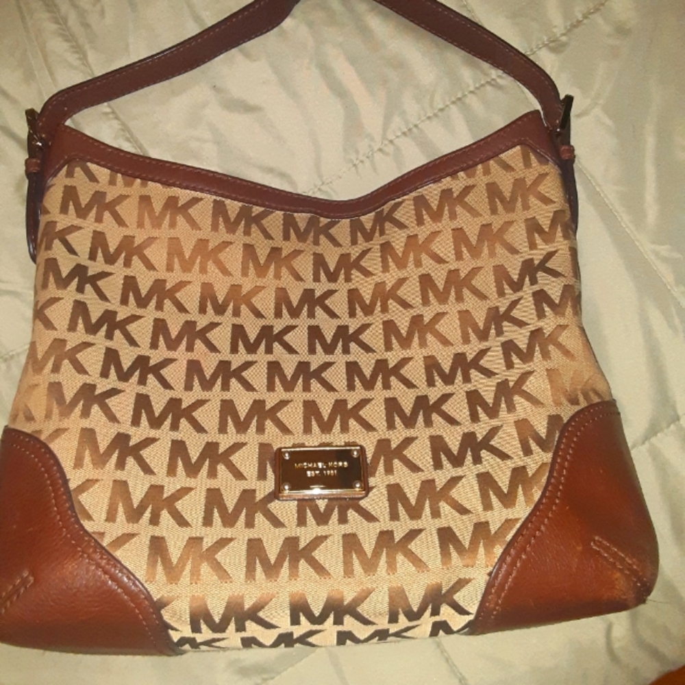 Michael Kors Brown Monogram Shoulder Bag